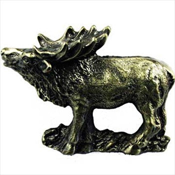 Sierra Lifestyles 681495: 2" cc Standing Elk Cabinet Pull - Antique Brass