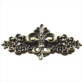 Sierra Lifestyles 681572: 3" cc Fleur De Lis Cabinet Pull - Antique Brass
