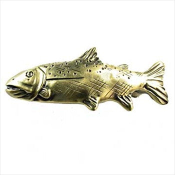 Sierra Lifestyles 681671: 3" cc Trout Cabinet Pull (Left Facing) - Antique Brass