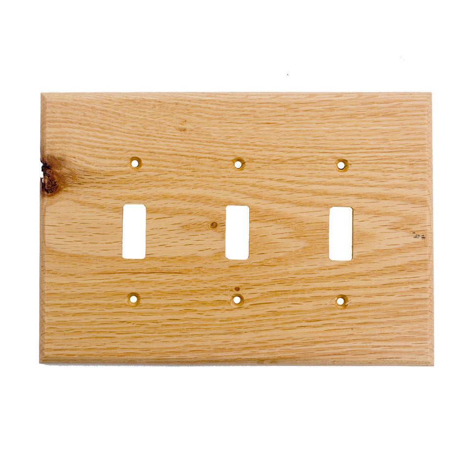 Sierra Lifestyles 682196: Traditional Triple Toggle Switchplate - Red Oak