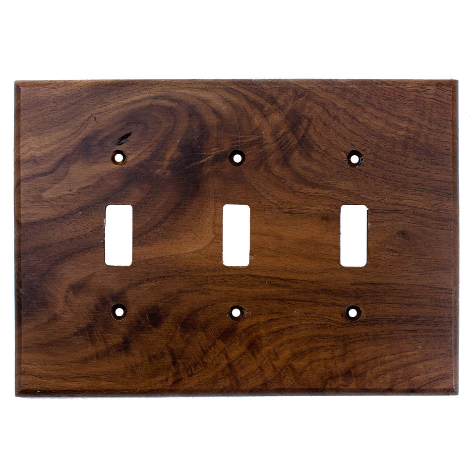 Sierra Lifestyles 682206: Traditional Triple Toggle Switchplate - Black Walnut