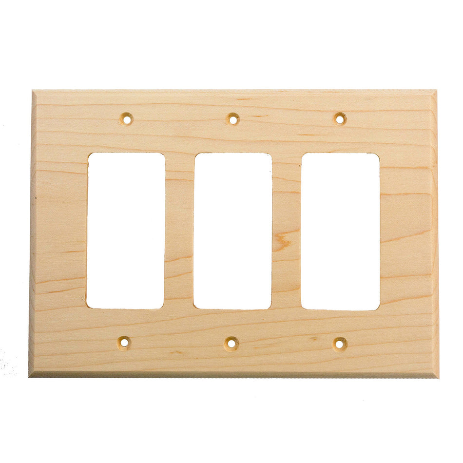 Sierra Lifestyles 682336: Traditional Triple Rocker Switchplate - Natural Maple