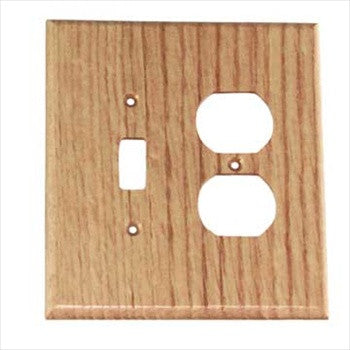 Sierra Lifestyles 682546: Traditional Single Toggle/Single Duplex Switchplate - Red Oak