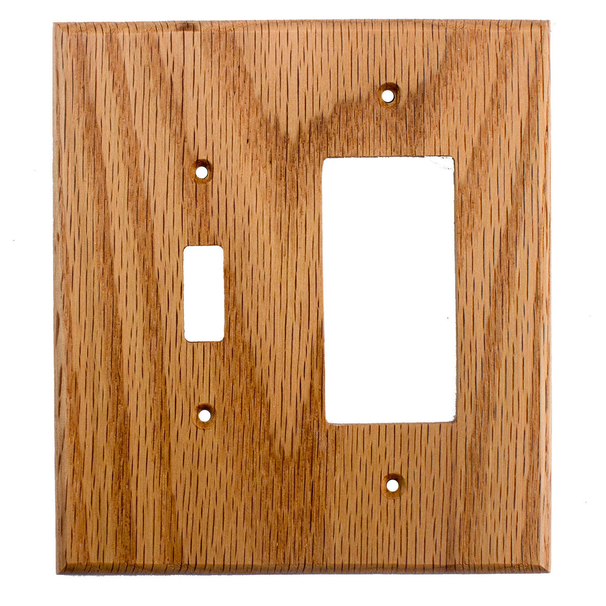 Sierra Lifestyles 682580:Traditional Single Toggle/Single Rocker Switchplate - Red Oak