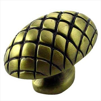 Big Sky 683258: 3-1/2" Quilted Egg Cabinet Knob - Antique Brass
