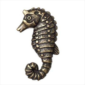 Big Sky 683274: Sea Horse Cabinet Knob - Antique Brass