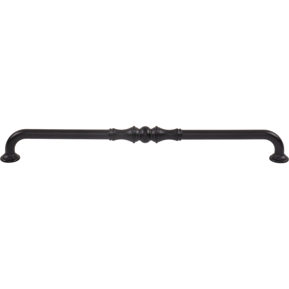 Top Knobs TK3436BLK: 12" cc Bayridge Cabinet Pull - Flat Black