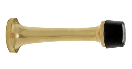 Nostalgic Warehouse 701001: 3" Rubber Tipped Door Stop - Polished Brass