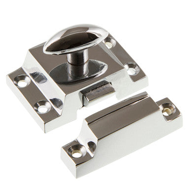 Nostalgic 701043: Surface Mount Plain Cabinet Latch - Bright Chrome