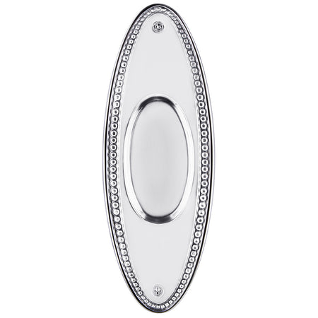 Nostalgic Warehouse 701404: 6-3/4" Oval Beaded Flush Door Pull - Bright Chrome
