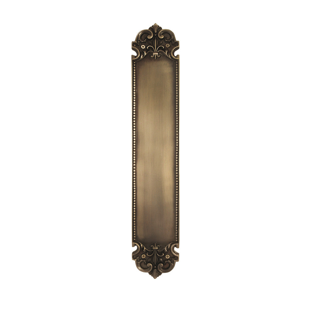 Nostalgic Warehouse 702236: 18" San Francisco Pushplate - Antique Brass