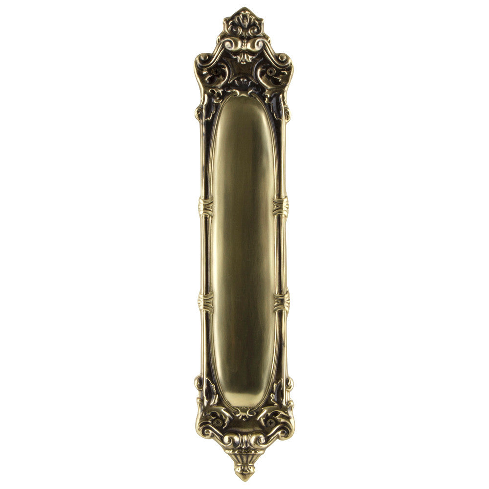 Nostalgic Warehouse 702249: 15-1/4" Louis Pushplate - Antique Brass
