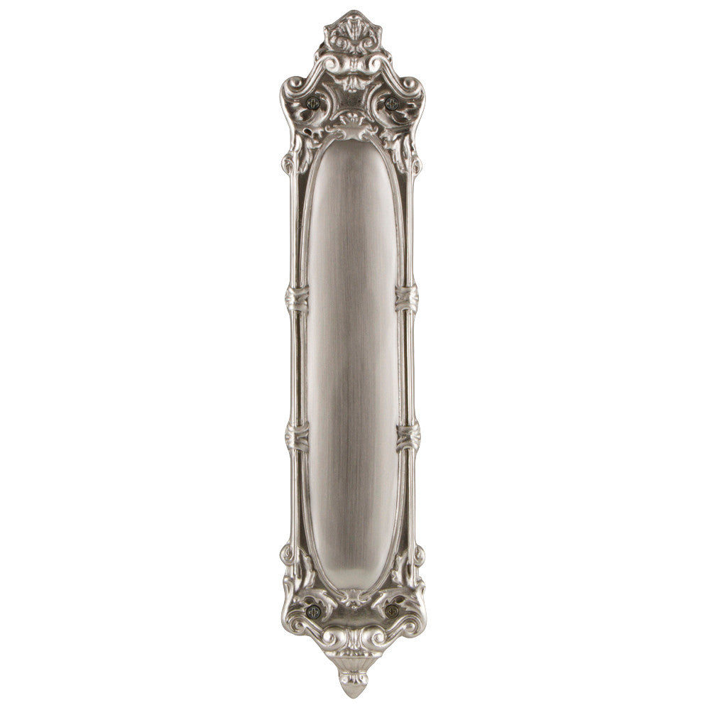 Nostalgic Warehouse 702251: 15-1/4" Louis Pushplate - Satin Nickel