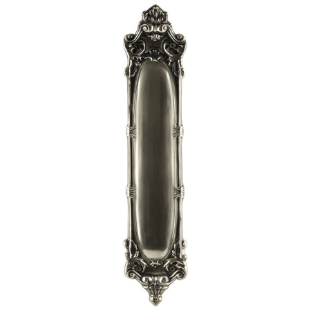 Nostalgic Warehouse 703018: 15-1/4" Louis Pushplate - Antique Pewter