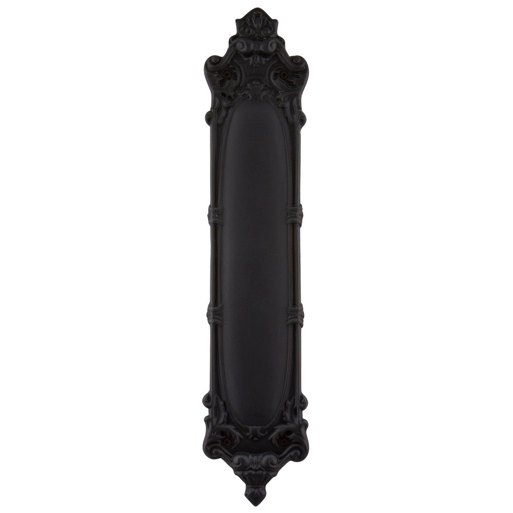 Nostalgic Warehouse 703019: 15-1/4" Louis Pushplate - Oil-Rubbed Bronze
