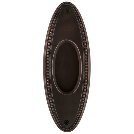 Nostalgic Warehouse 703698: 6-3/4" Oval Beaded Flush Door Pull - Timeless Bronze