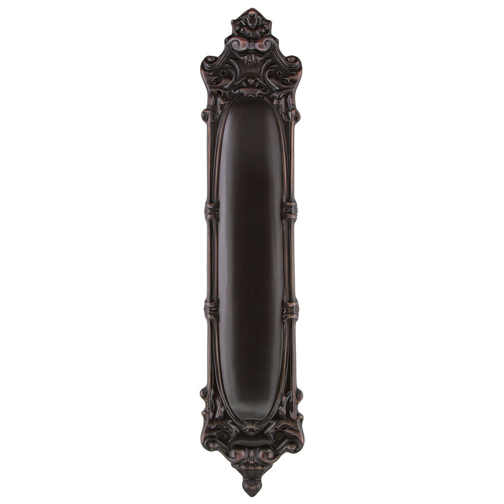 Nostalgic Warehouse 703702: 15-1/4" Louis Pushplate - Timeless Bronze