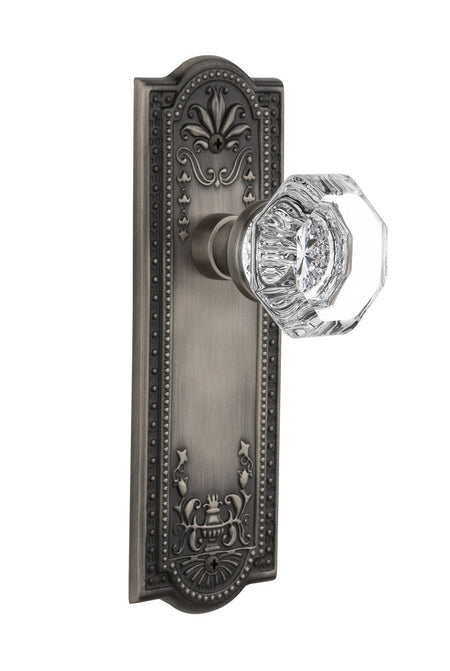 Nostalgic 704387: Meadows Backplate w/Waldorf Knob Single Dummy Door Set - Antique Pewter