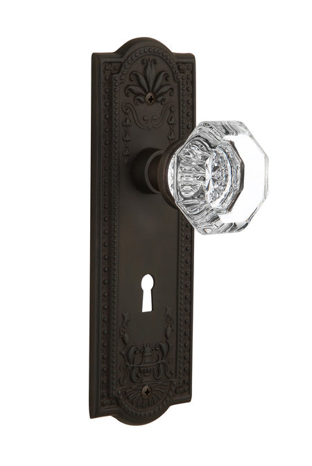 Nostalgic 704395: Meadows Backplate w/Waldorf Knob Privacy Door Set - Oil-Rubbed Bronze