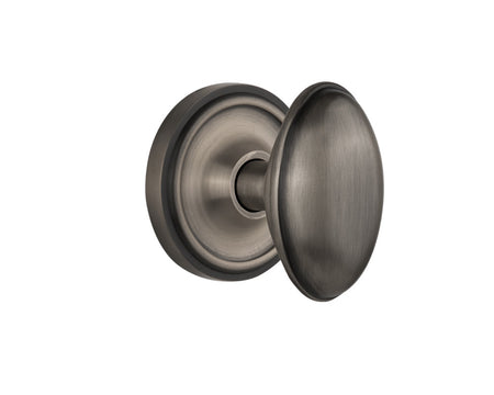Nostalgic 704763: Classic Rosette w/Homestead Knob Single Dummy Door Set - Antique Pewter