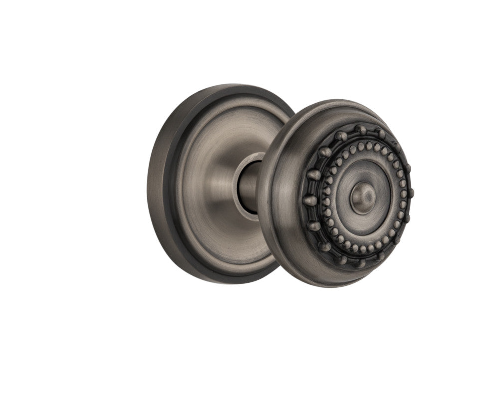 Nostalgic 704776: Classic Rosette w/Meadows Knob Single Dummy Door Set - Antique Pewter