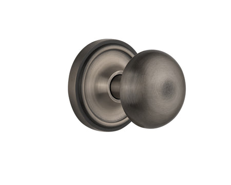 Nostalgic 704784: Classic Rosette w/New York Knob Passage Door Set - Antique Pewter