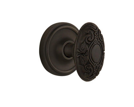 Nostalgic 704811: Classic Rosette w/Victorian Knob Single Dummy Door Set - Oil-Rubbed Bronze