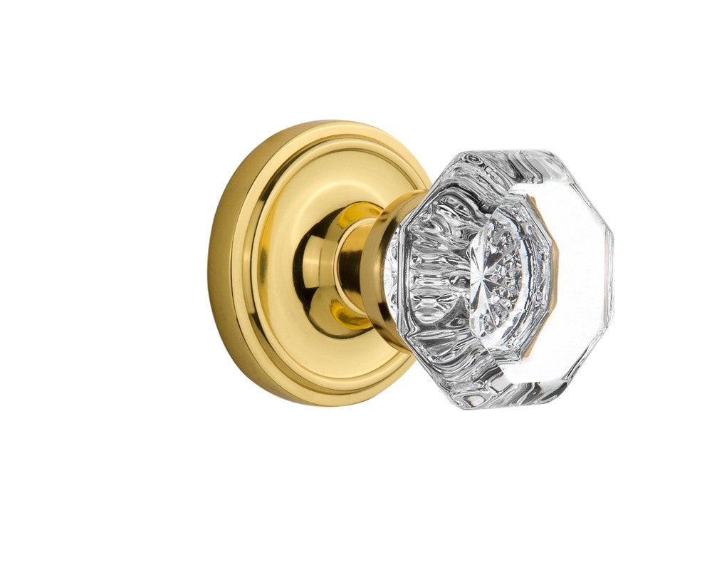 Nostalgic 704834: Classic Rosette w/Waldorf Knob Single Dummy Door Set - Polished Brass