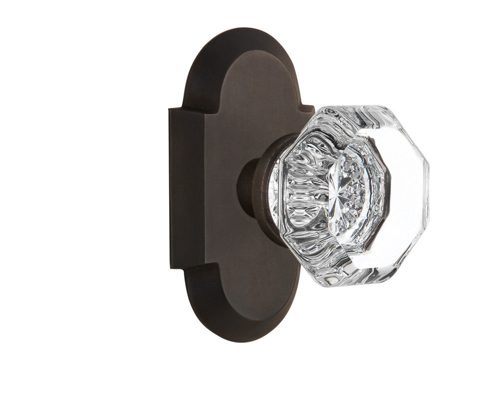 Nostalgic 712871: Cottage Backplate w/Waldorf Knob Passage Door Set - Oil-Rubbed Bronze