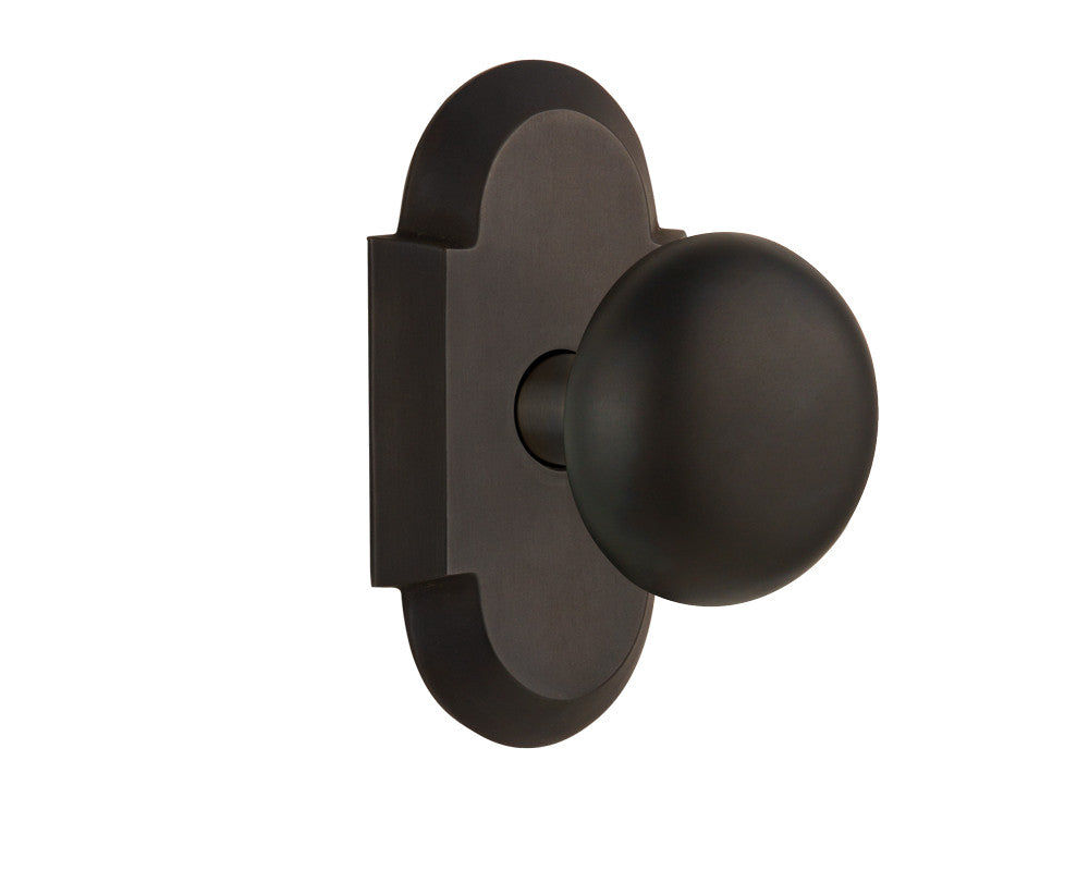 Nostalgic 712926: Cottage Backplate w/New York Knob Privacy Door Set - Oil-Rubbed Bronze