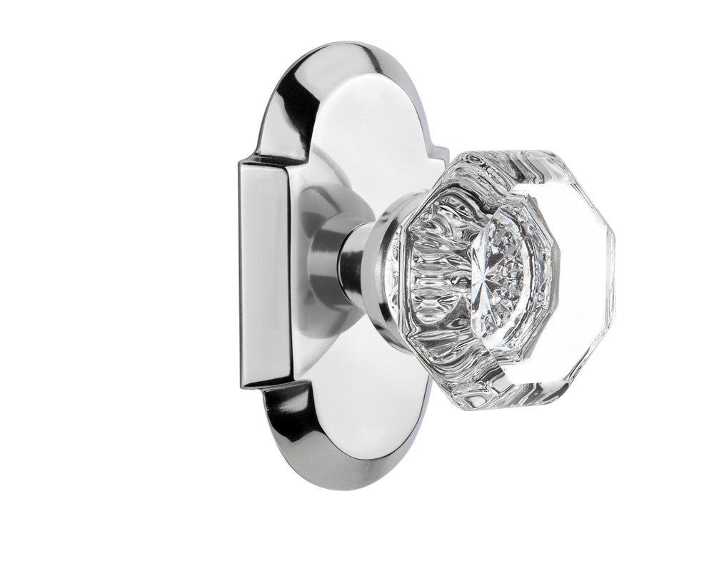 Nostalgic 712966: Cottage Backplate w/Waldorf Knob Privacy Door Set - Bright Chrome