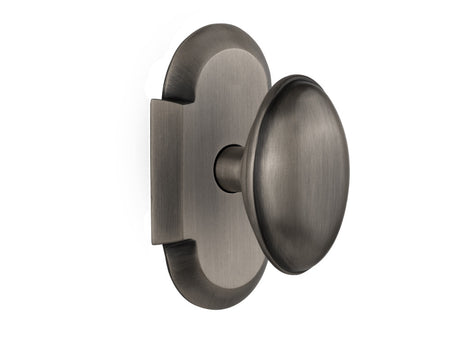 Nostalgic 713007: Cottage Backplate w/Homestead Knob Single Dummy Door Set - Antique Pewter