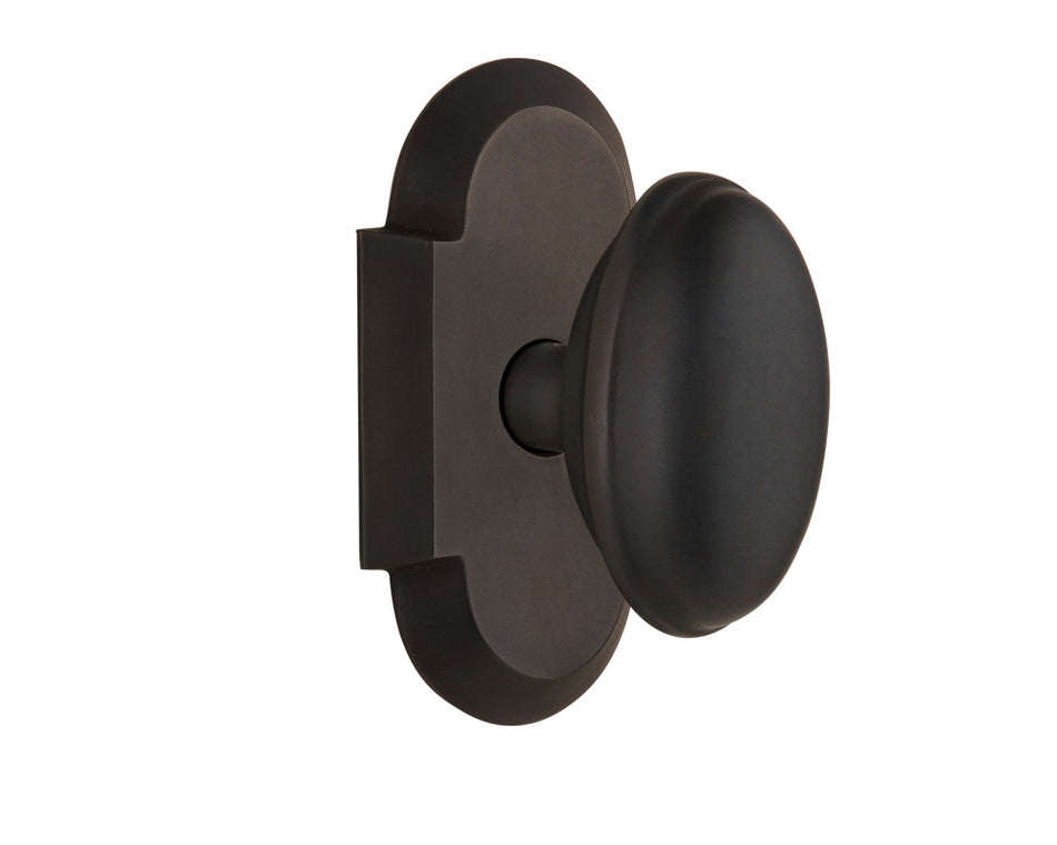 Nostalgic 713009: Cottage Backplate w/Homestead Knob Single Dummy Door Set - Oil-Rubbed Bronze