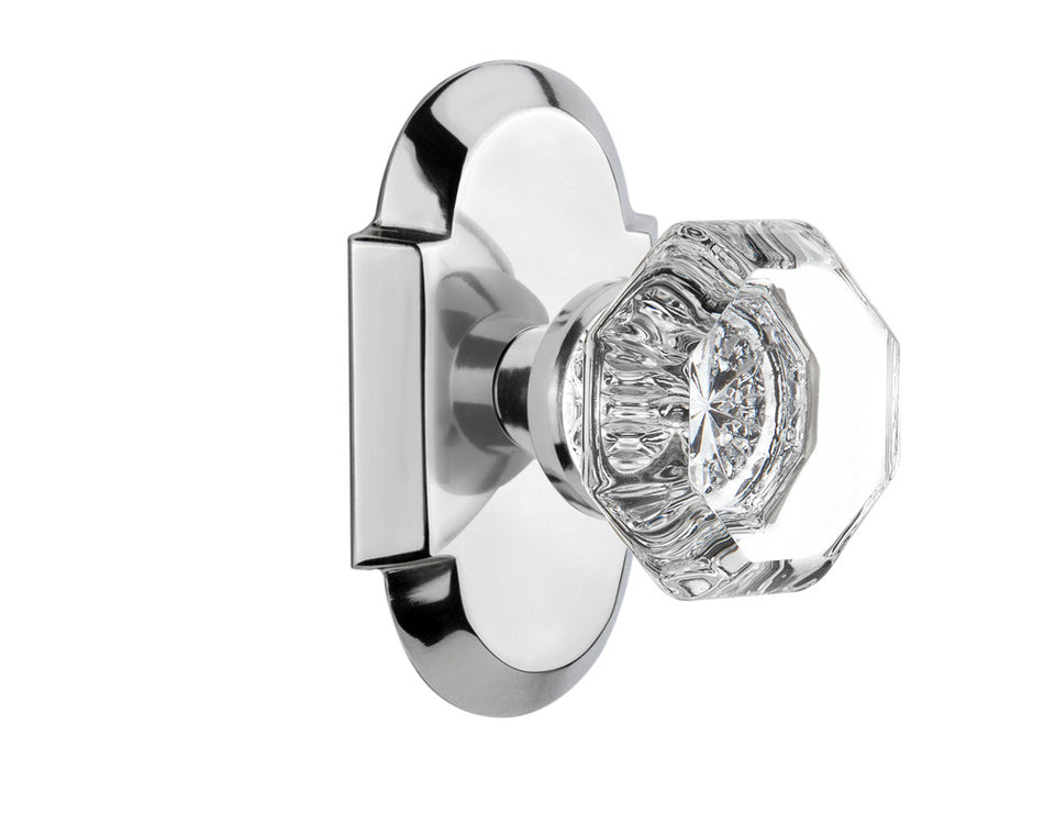 Nostalgic 713062: Cottage Backplate w/Waldorf Knob Single Dummy Door Set - Bright Chrome