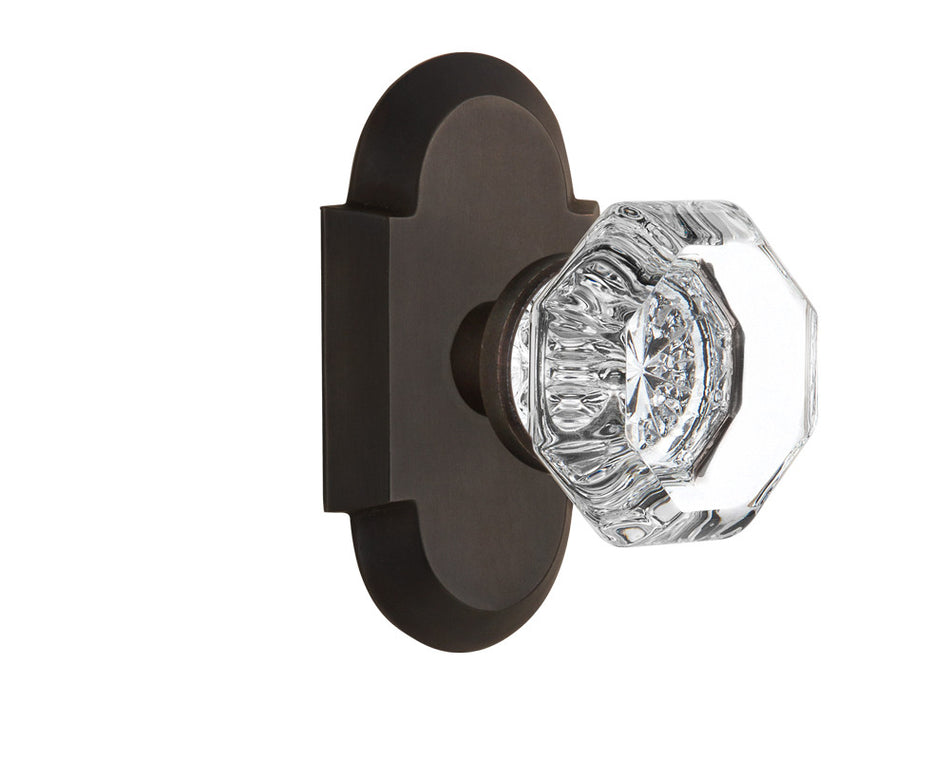 Nostalgic 713063: Cottage Backplate w/Waldorf Knob Single Dummy Door Set - Oil-Rubbed Bronze