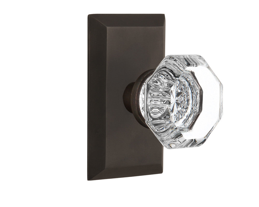Nostalgic 713375: Studio Backplate w/Waldorf Knob Privacy Door Set - Oil-Rubbed Bronze