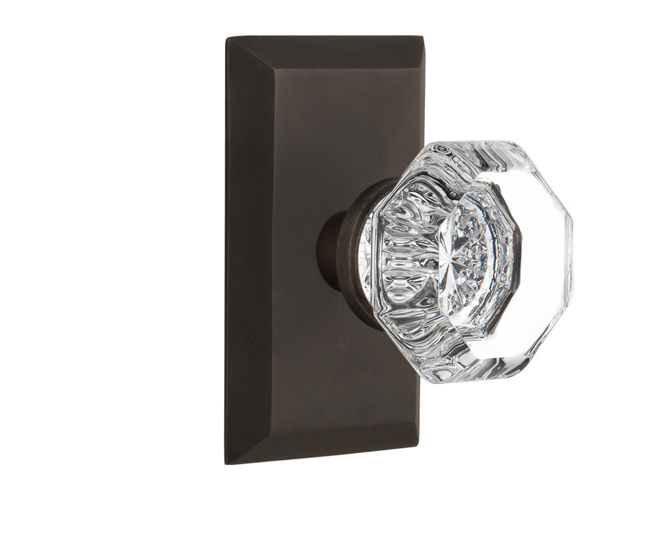 Nostalgic 713471: Studio Backplate w/Waldorf Knob Single Dummy Door Set - Oil-Rubbed Bronze