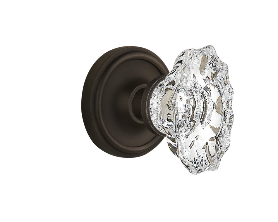 Nostalgic 713915: Classic Rosette w/Chateau Knob Privacy Door Set - Oil-Rubbed Bronze