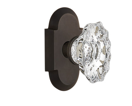 Nostalgic 713922: Cottage Backplate w/Chateau Knob Privacy Door Set - Oil-Rubbed Bronze