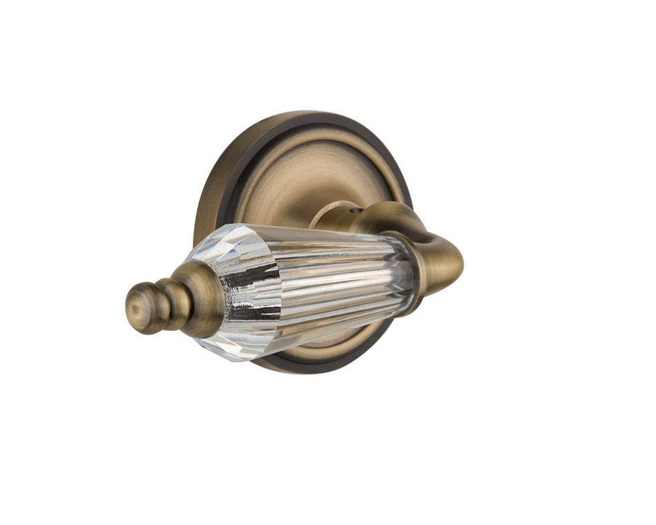 Nostalgic 714065: Classic Rosette w/Parlour Lever Passage Door Set - Antique Brass