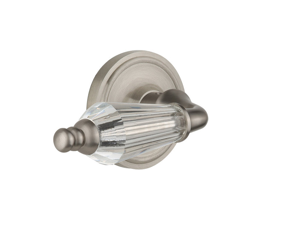 Nostalgic 714070: Classic Rosette w/Parlour Lever Passage Door Set - Satin Nickel