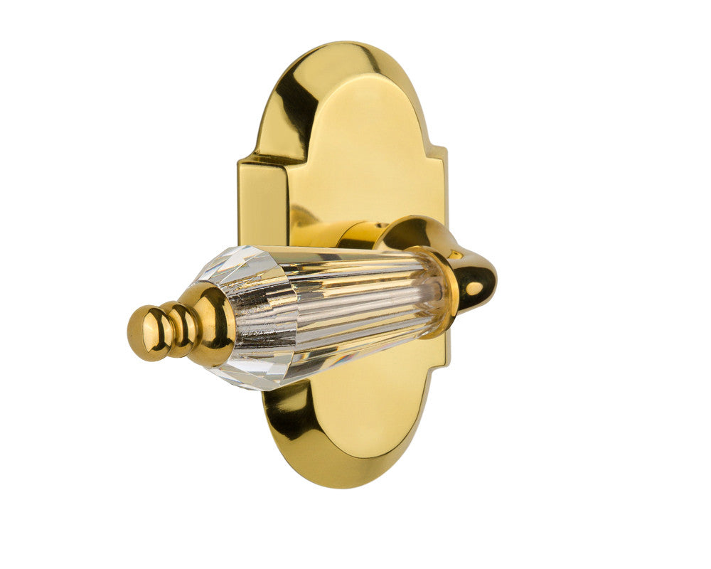 Nostalgic 714076: Cottage Backplate w/Parlour Lever Passage Door Set - Polished Brass