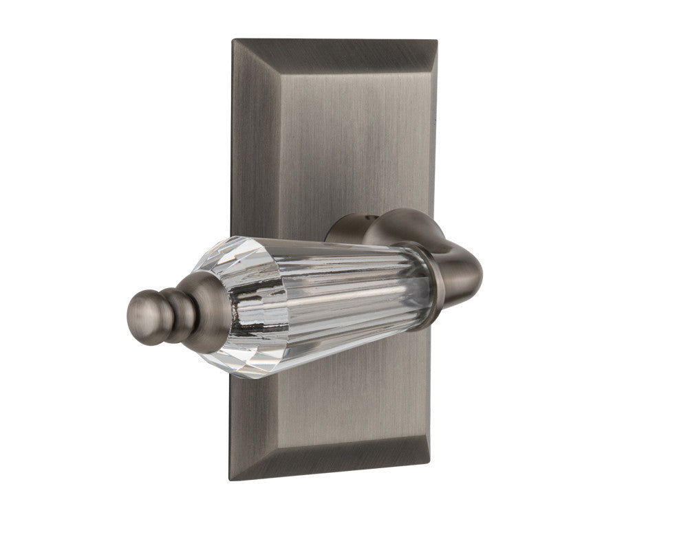 Nostalgic 714105: Studio Backplate w/Parlour Lever Passage Door Set - Antique Pewter