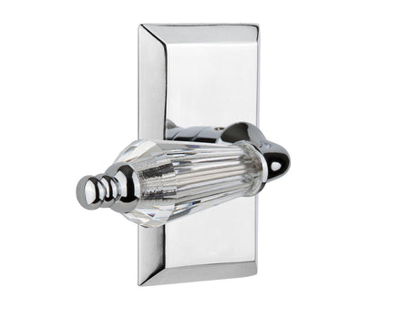 Nostalgic 714106: Studio Backplate w/Parlour Lever Passage Door Set - Bright Chrome