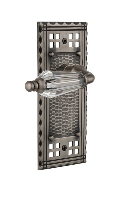 Nostalgic 714121: Craftsman Backplate w/Parlour Lever Passage Door Set - Antique Pewter