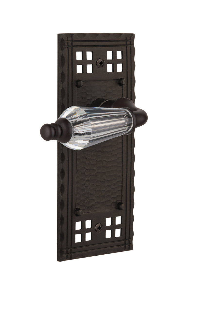 Nostalgic 714122: Craftsman Backplate w/Parlour Lever Passage Door Set - Oil-Rubbed Bronze