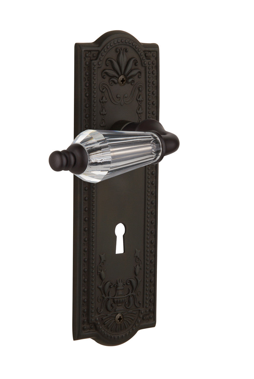 Nostalgic 714134: Meadows Backplate w/Parlour Lever Passage Door Set - Oil-Rubbed Bronze