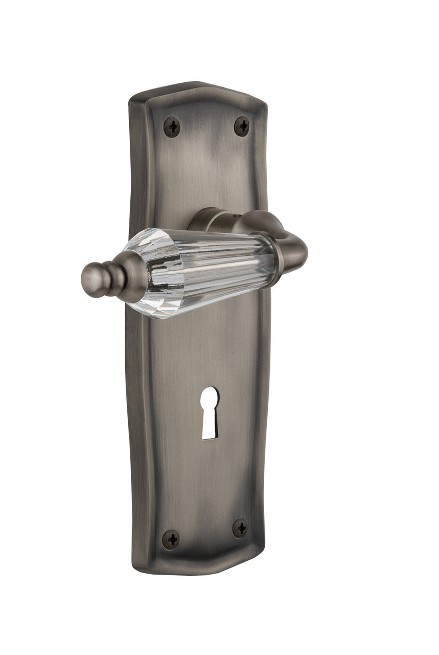 Nostalgic 714146: Prairie Backplate w/Parlour Lever Passage Door Set - Antique Pewter