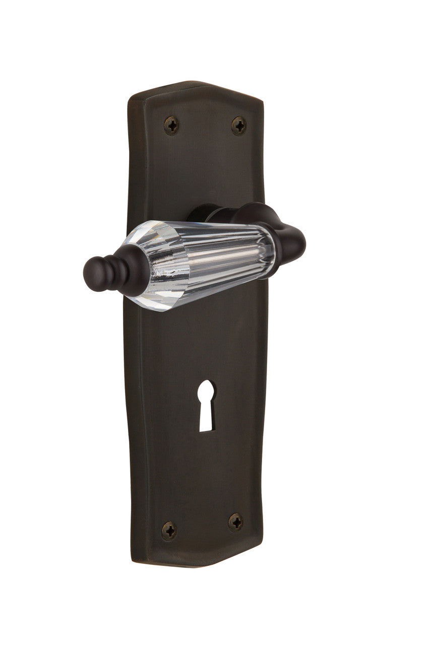 Nostalgic 714147: Prairie Backplate w/Parlour Lever Passage Door Set - Oil-Rubbed Bronze