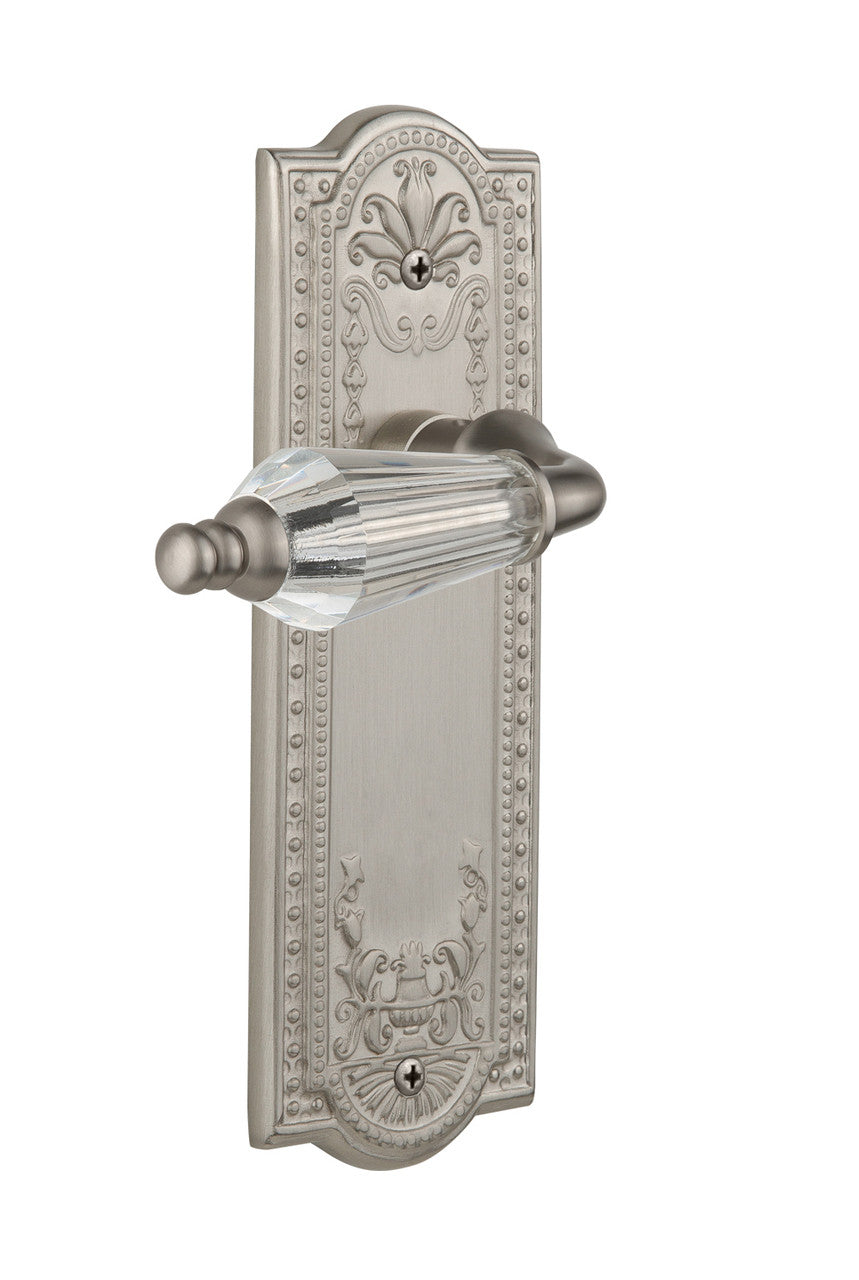 Nostalgic 714187: Meadows Backplate w/Parlour Lever Single Dummy Door Set - Satin Nickel